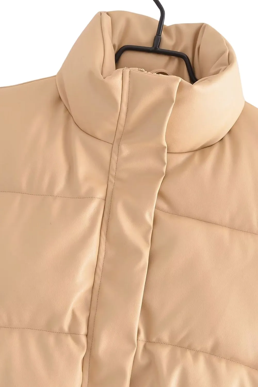 ' Max' Faux Leather Puffer Vest