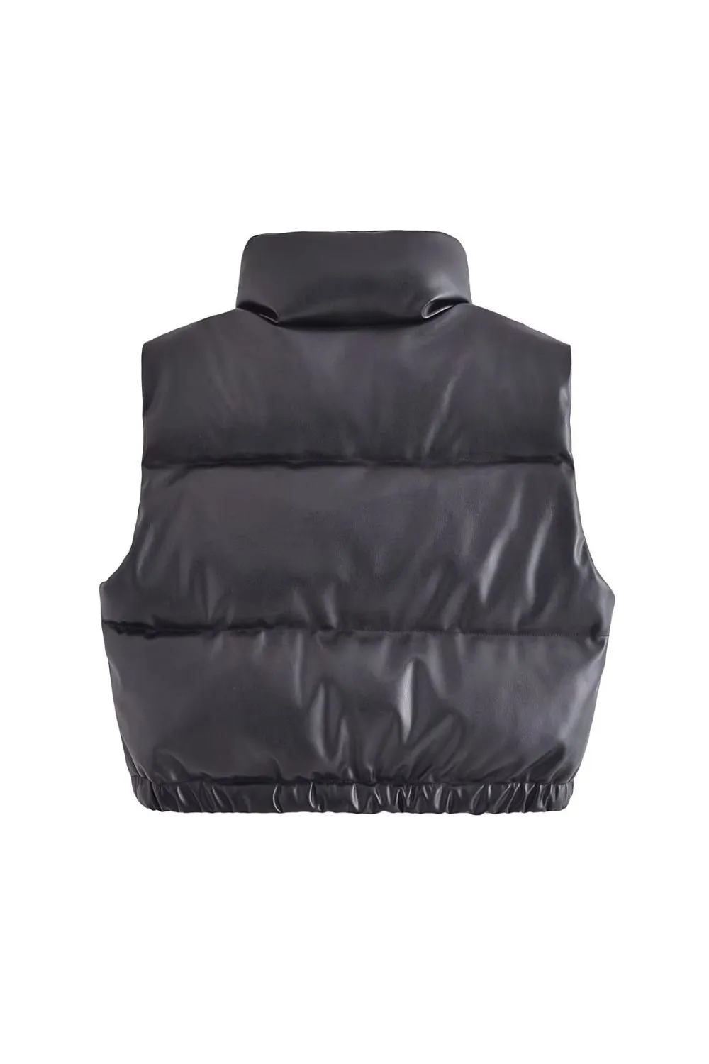 ' Max' Faux Leather Puffer Vest