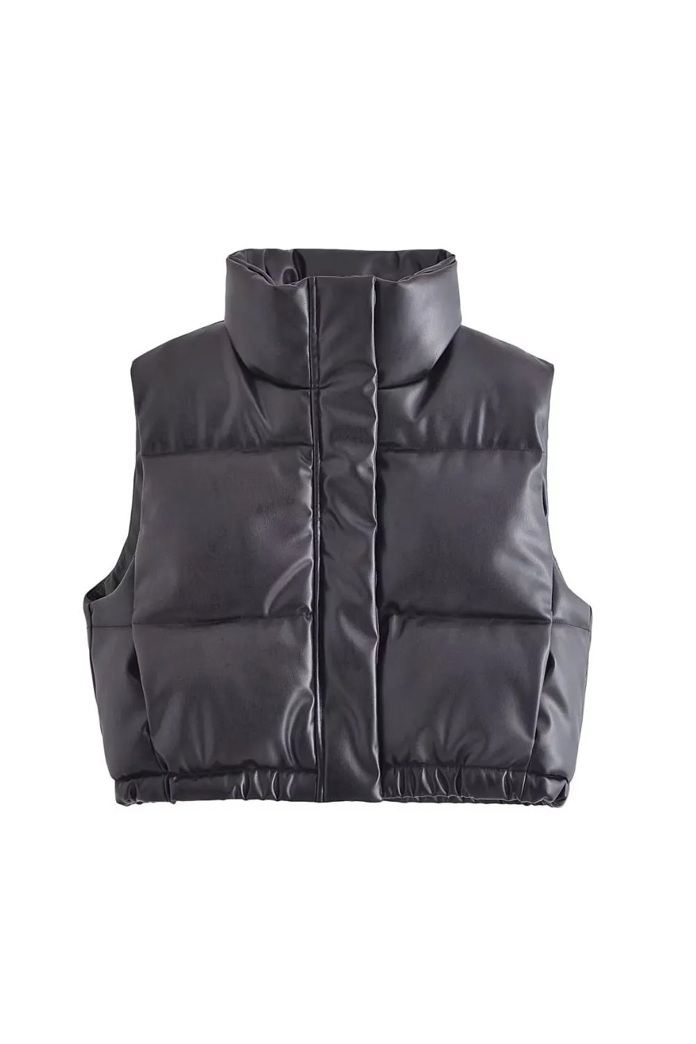 ' Max' Faux Leather Puffer Vest