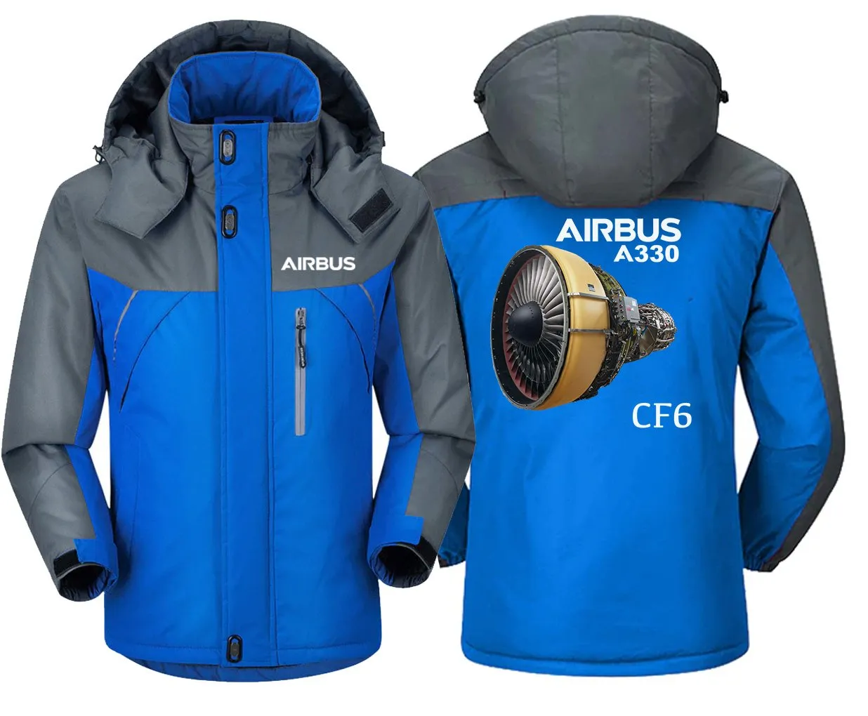 Airbus A330 CF6 Winter Coat - Water-Resistant Design with MA-1 Sleeve Pocket and Heavy Snow Protection