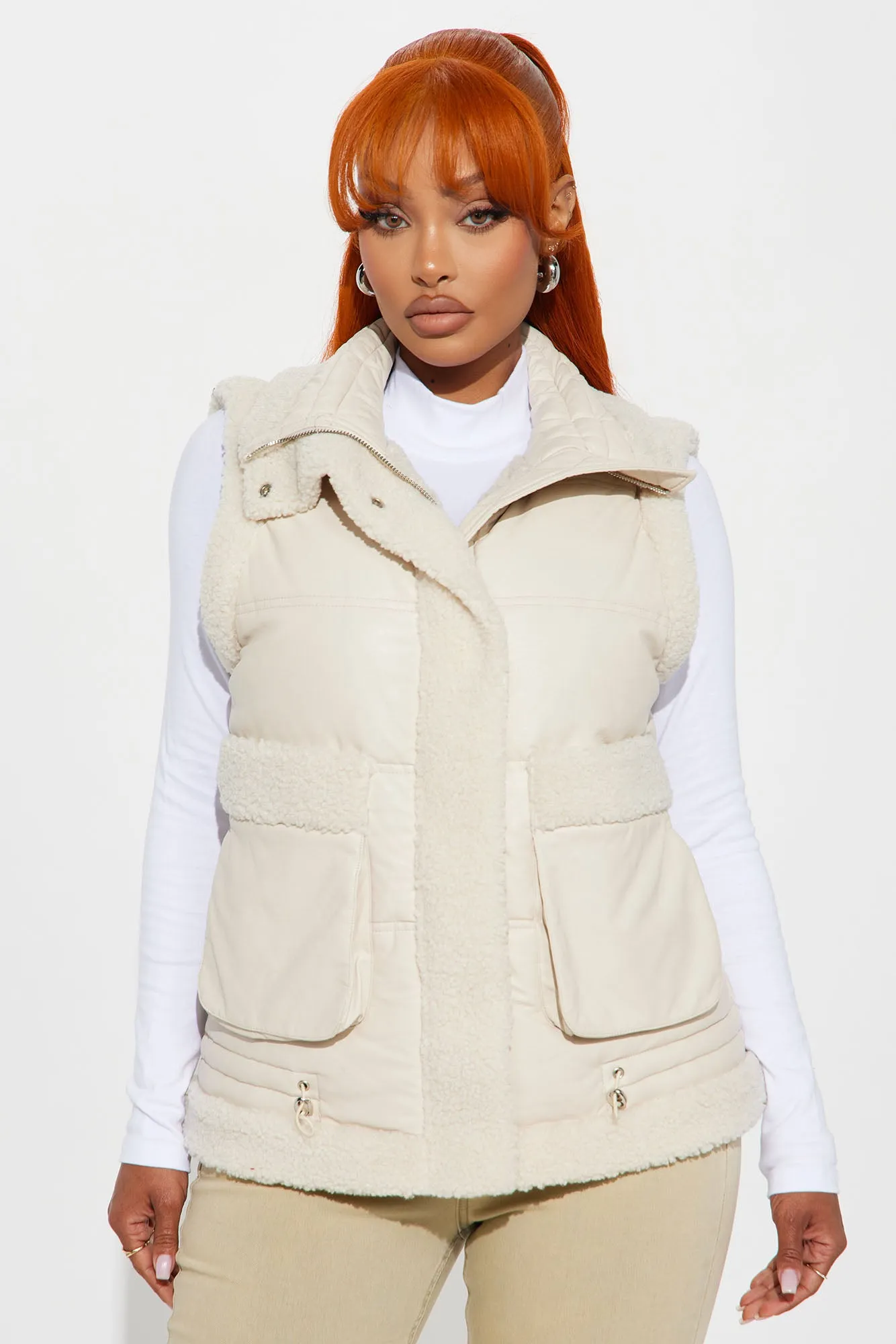 Aspen Glow Puffer Vest - Cream
