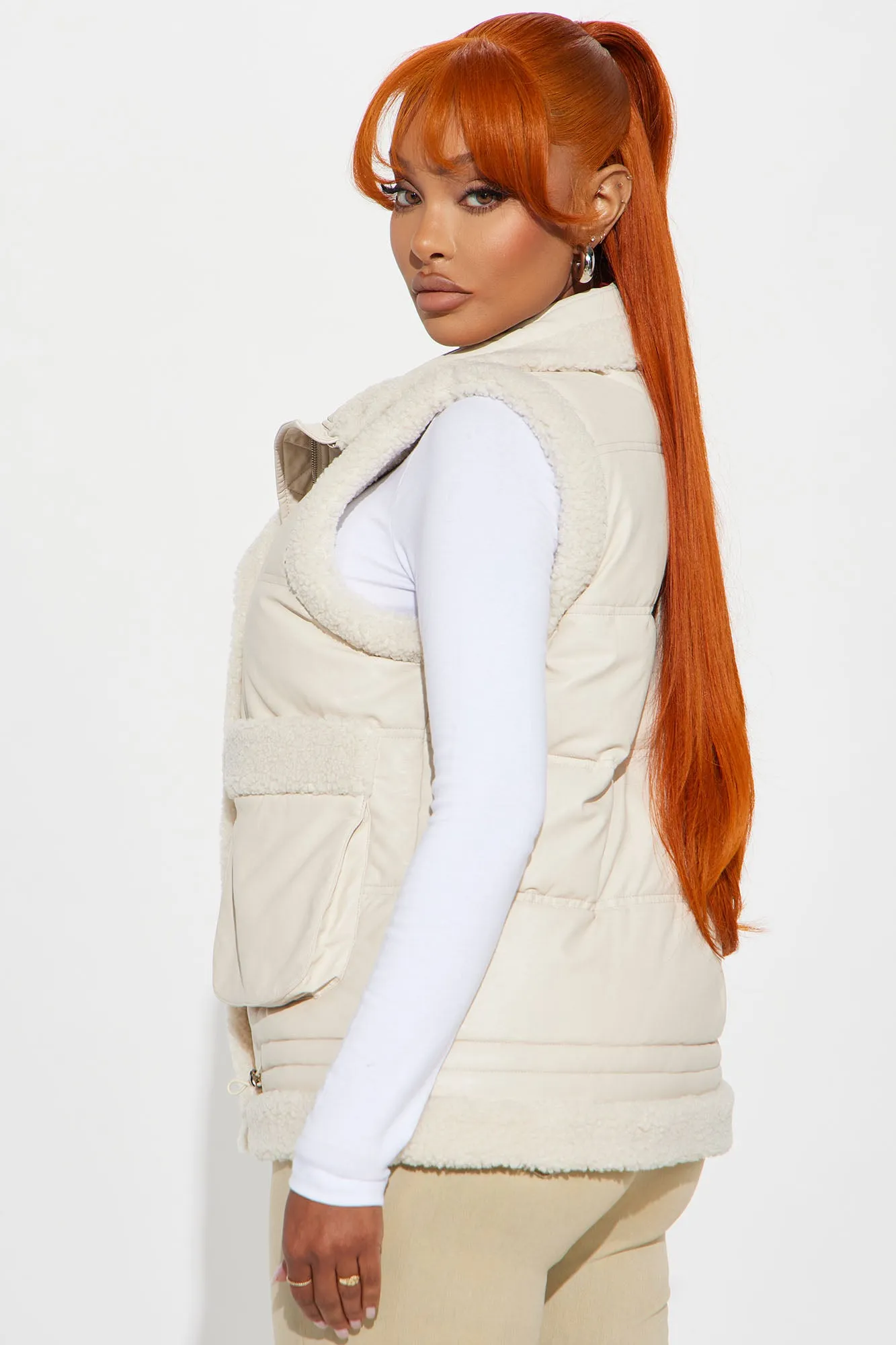 Aspen Glow Puffer Vest - Cream