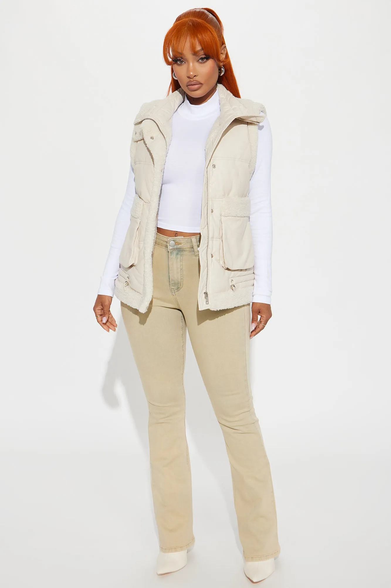 Aspen Glow Puffer Vest - Cream