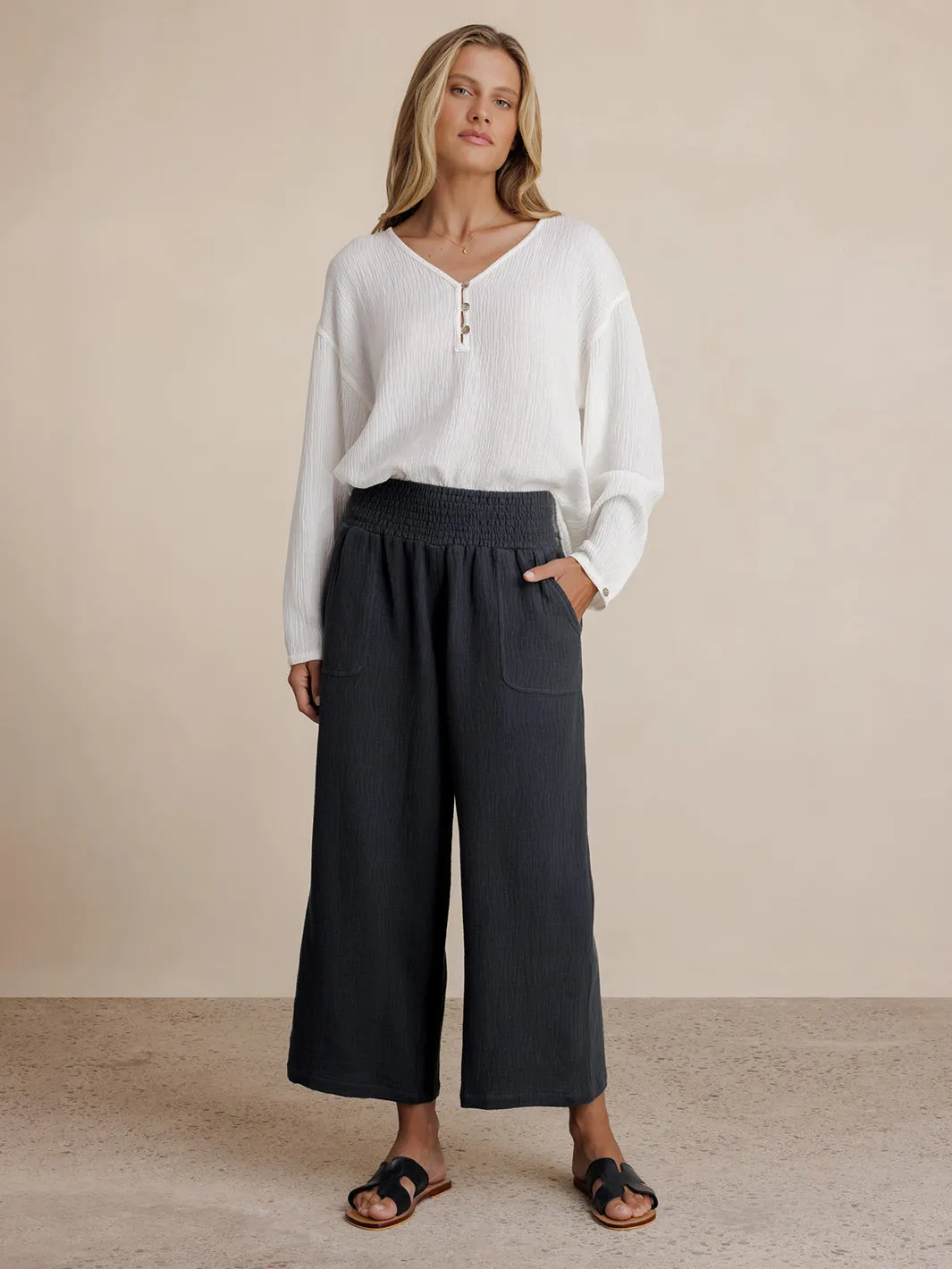 Bahama 3/4 Cotton Pants Charcoal