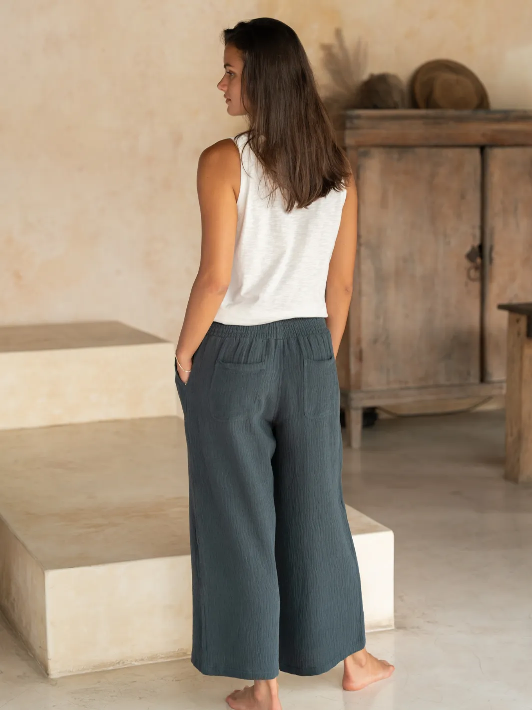 Bahama 3/4 Cotton Pants Charcoal