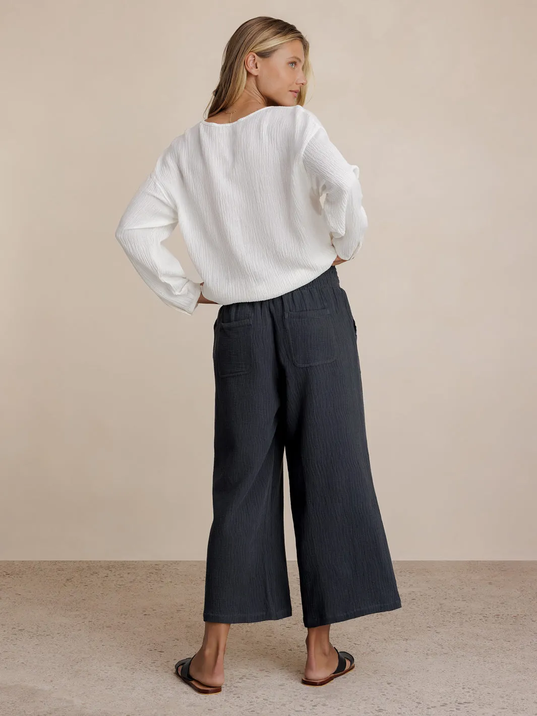Bahama 3/4 Cotton Pants Charcoal