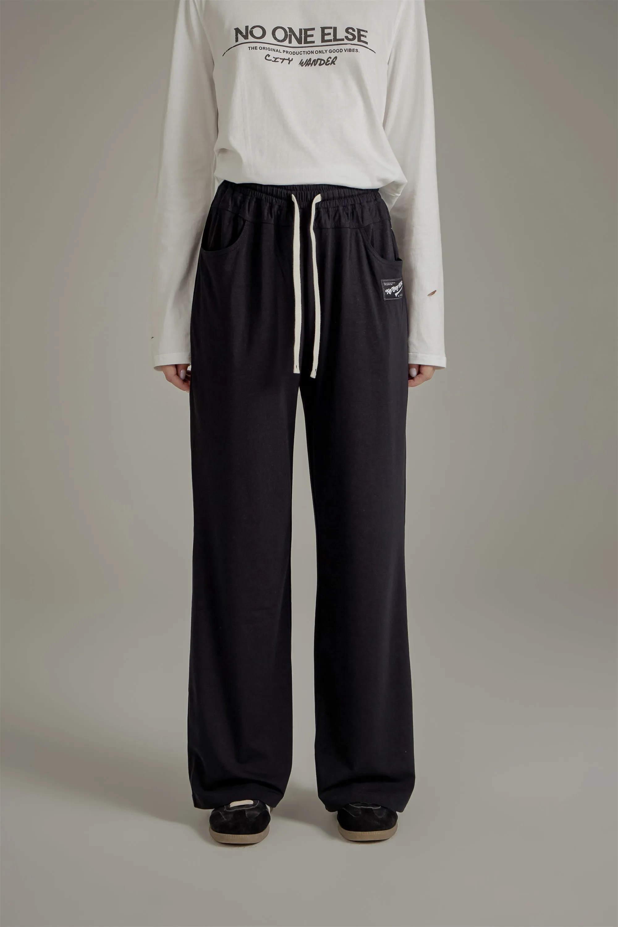Banded Wide Leg Jogger Pants