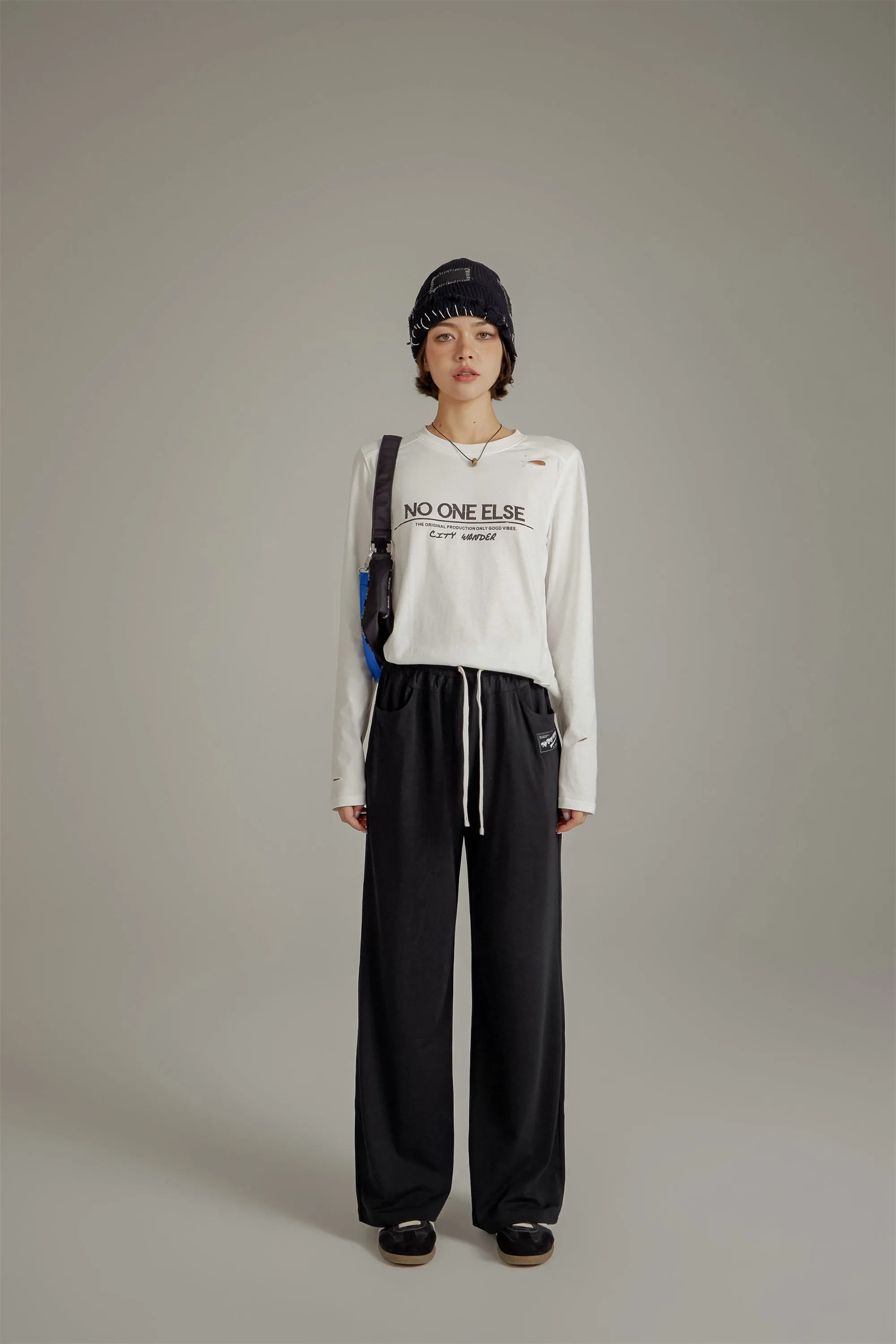 Banded Wide Leg Jogger Pants