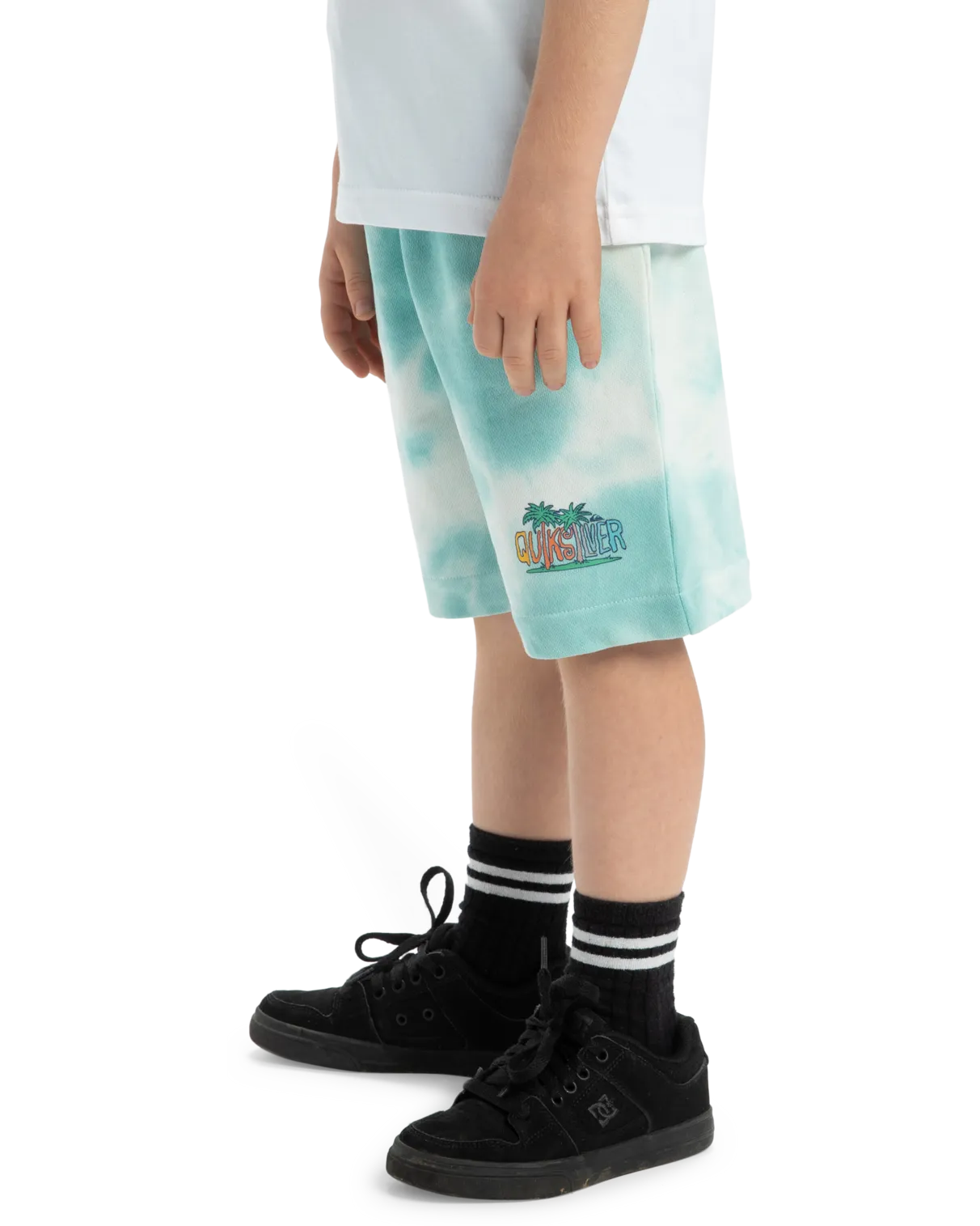 Boys Tie Dye Jogger Shorts in Marine Blue