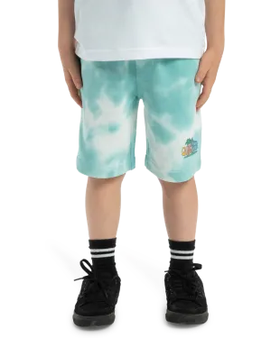 Boys Tie Dye Jogger Shorts in Marine Blue