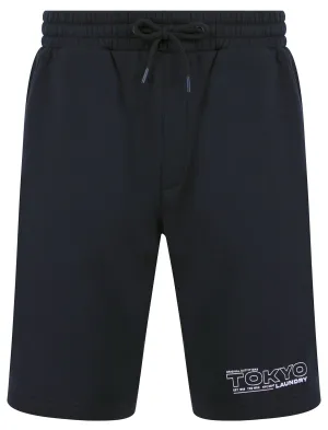 Brody Motif Brushback Fleece Jogger Shorts in Sky Captain Navy - Tokyo Laundry