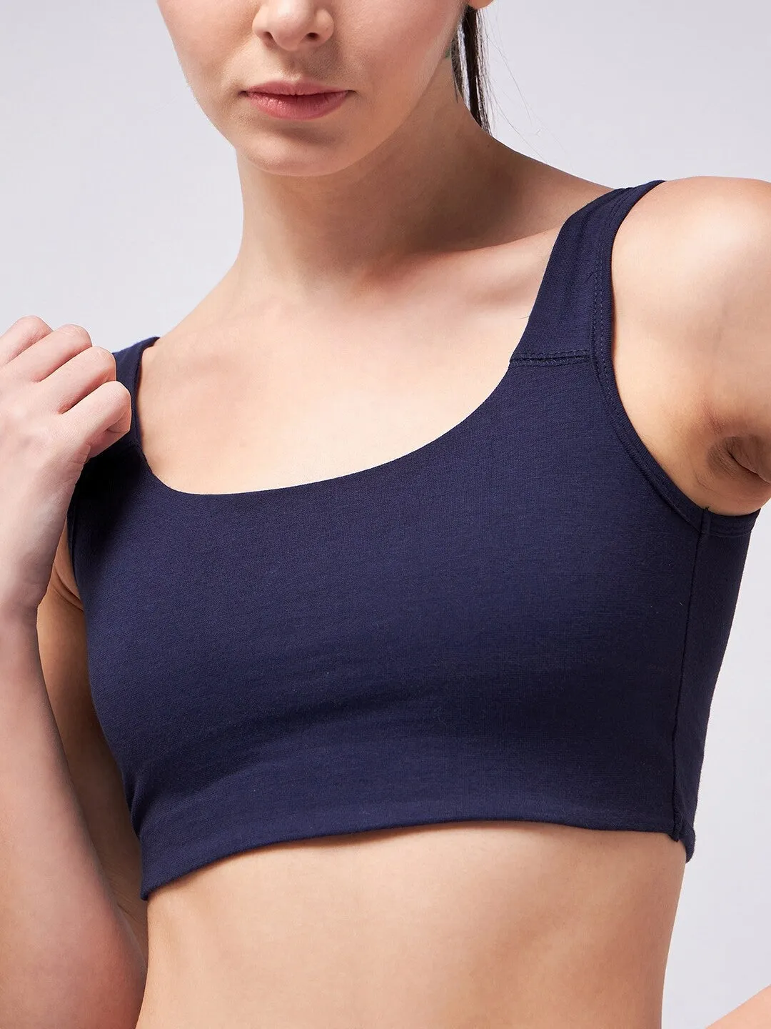 Comfortable Navy Blue Sports Bra