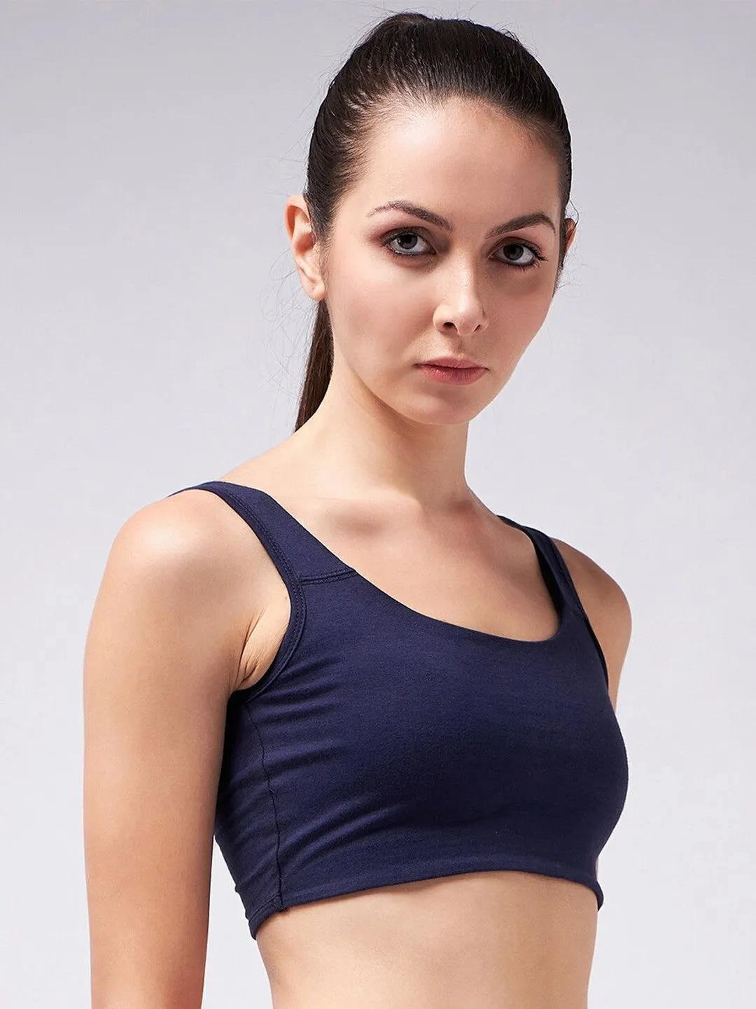 Comfortable Navy Blue Sports Bra