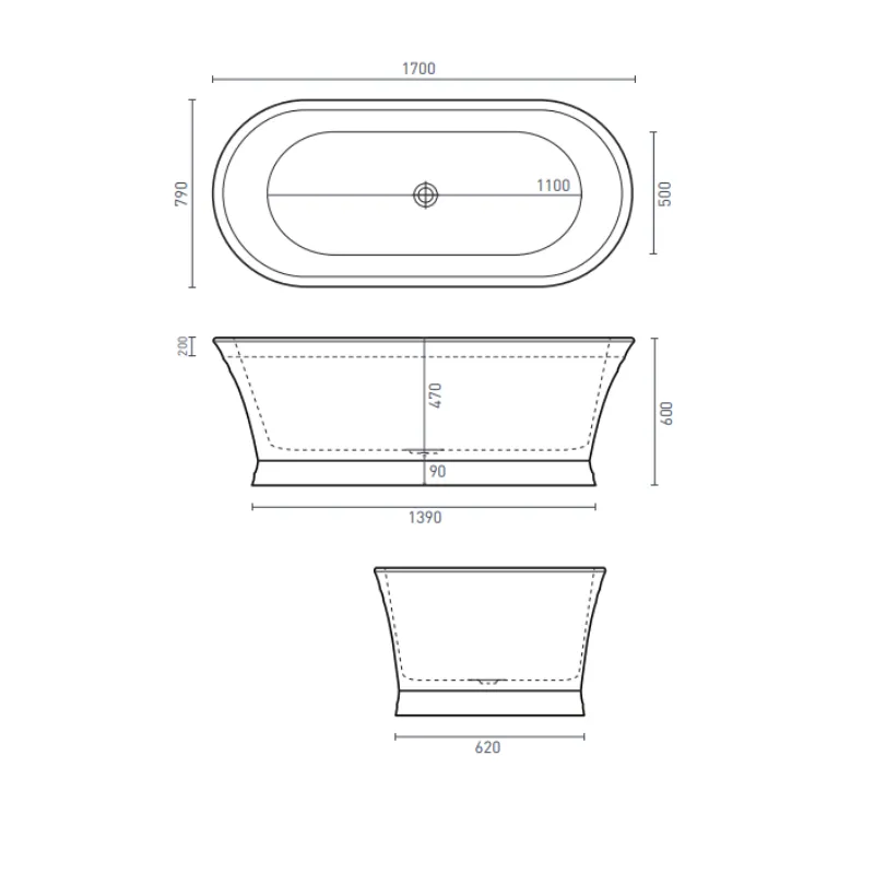 Decina Regent 1700 Freestanding Bath