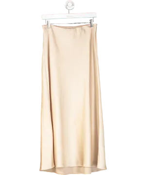dorothy perkins Cream Satin Bias Midi Skirt UK 8