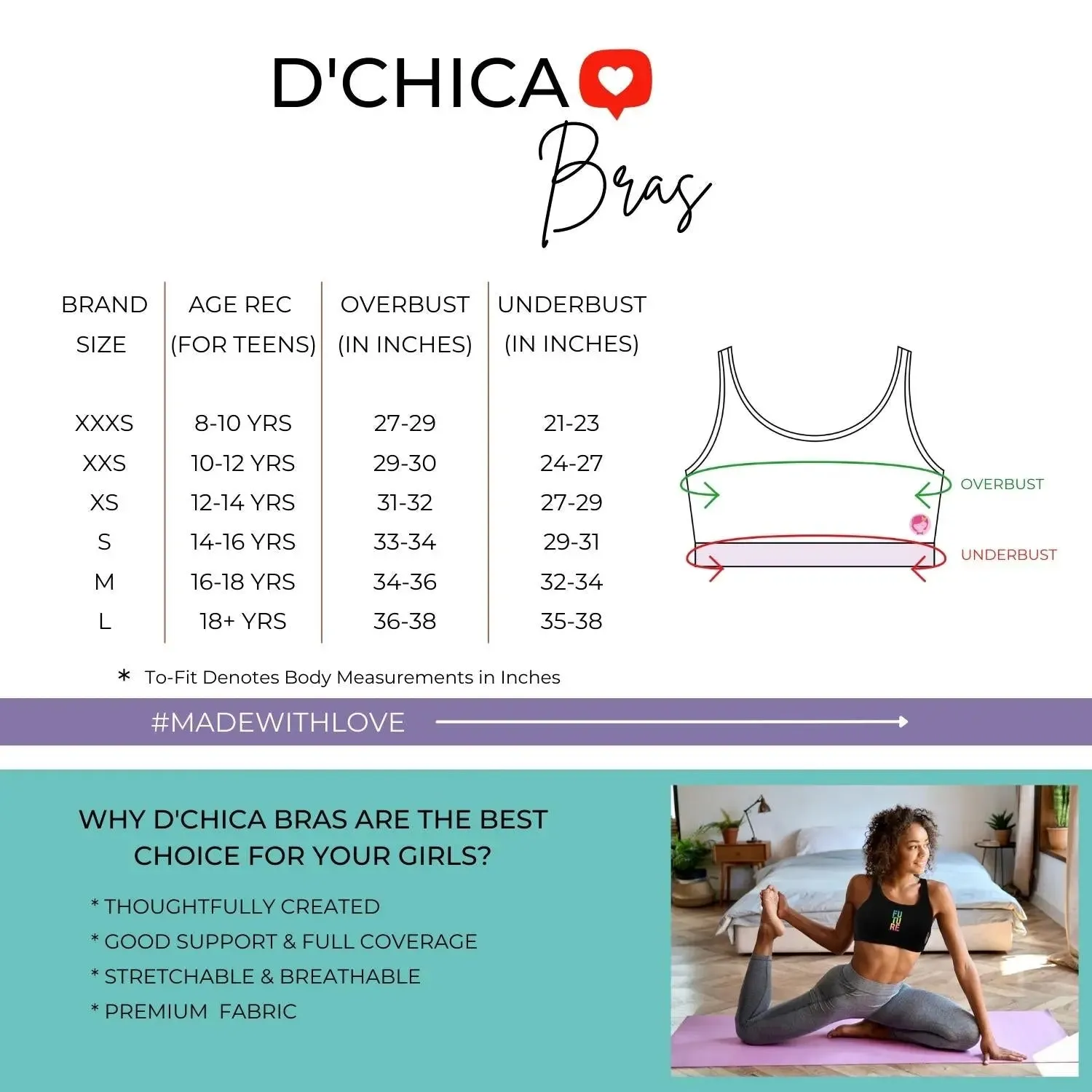 Double-Layer Broad Strap Cotton Yoga Bra | Non-Padded | Printed & Solid Skin & White