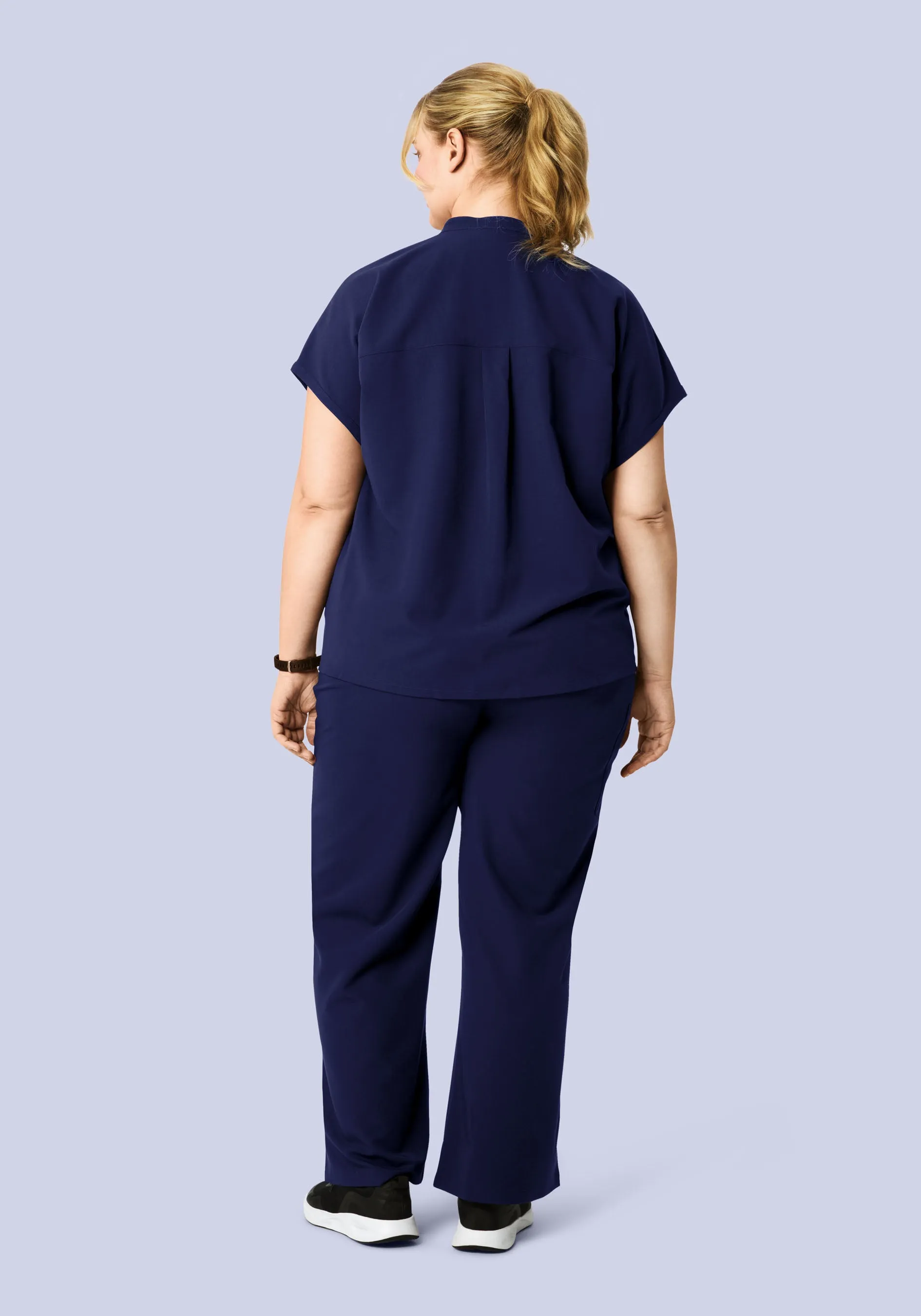 High Waisted Wide Leg Navy