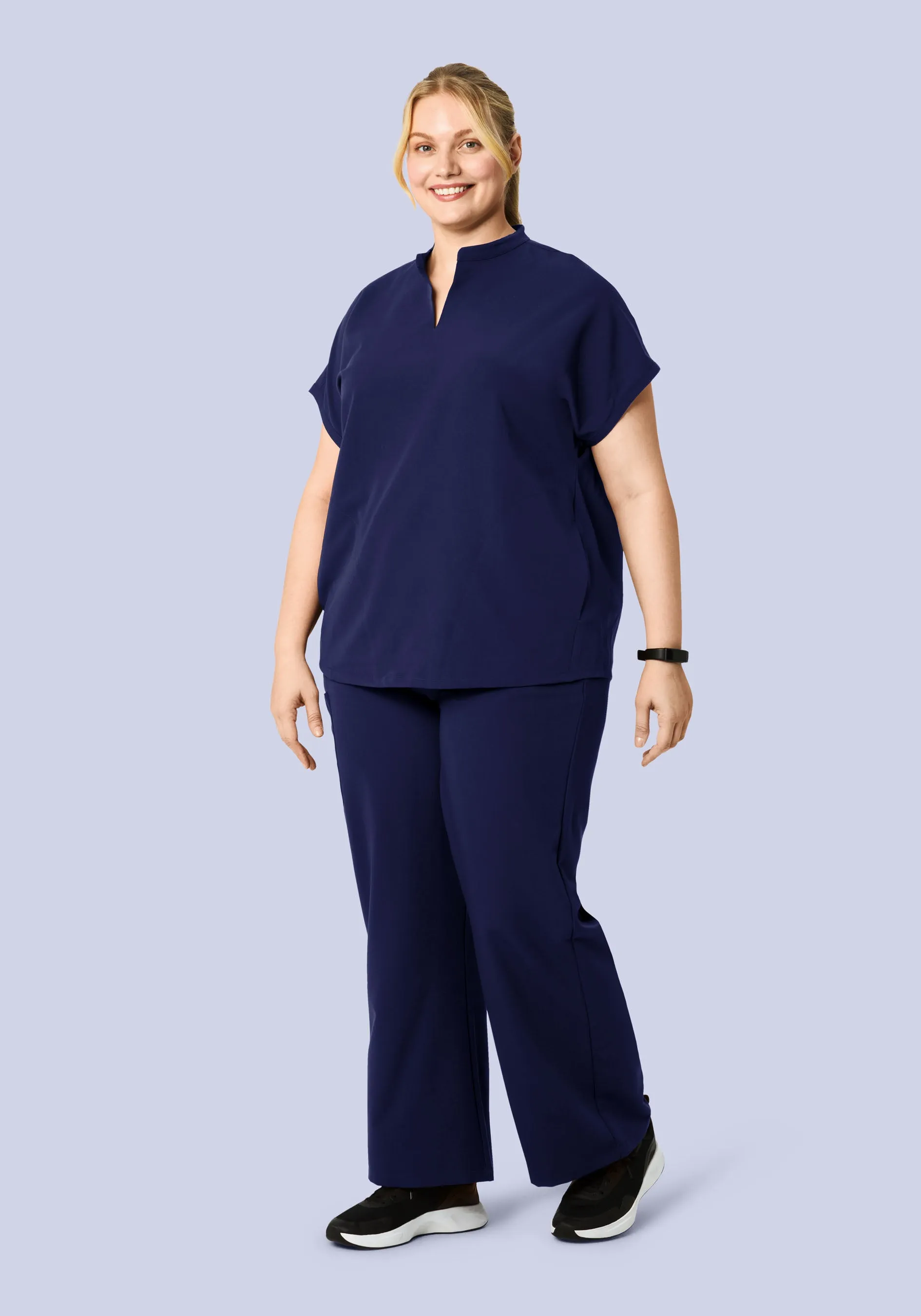 High Waisted Wide Leg Navy