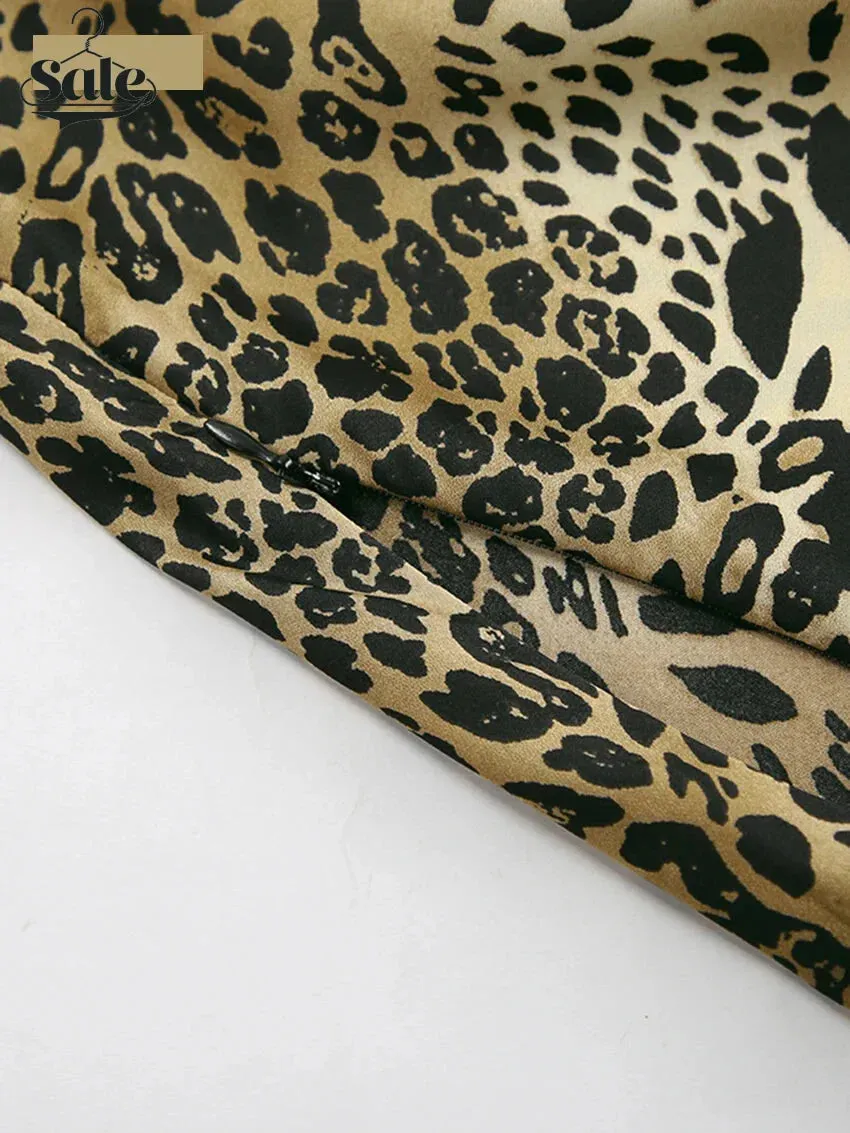 Leopard Print Flowing Maxi Skirt