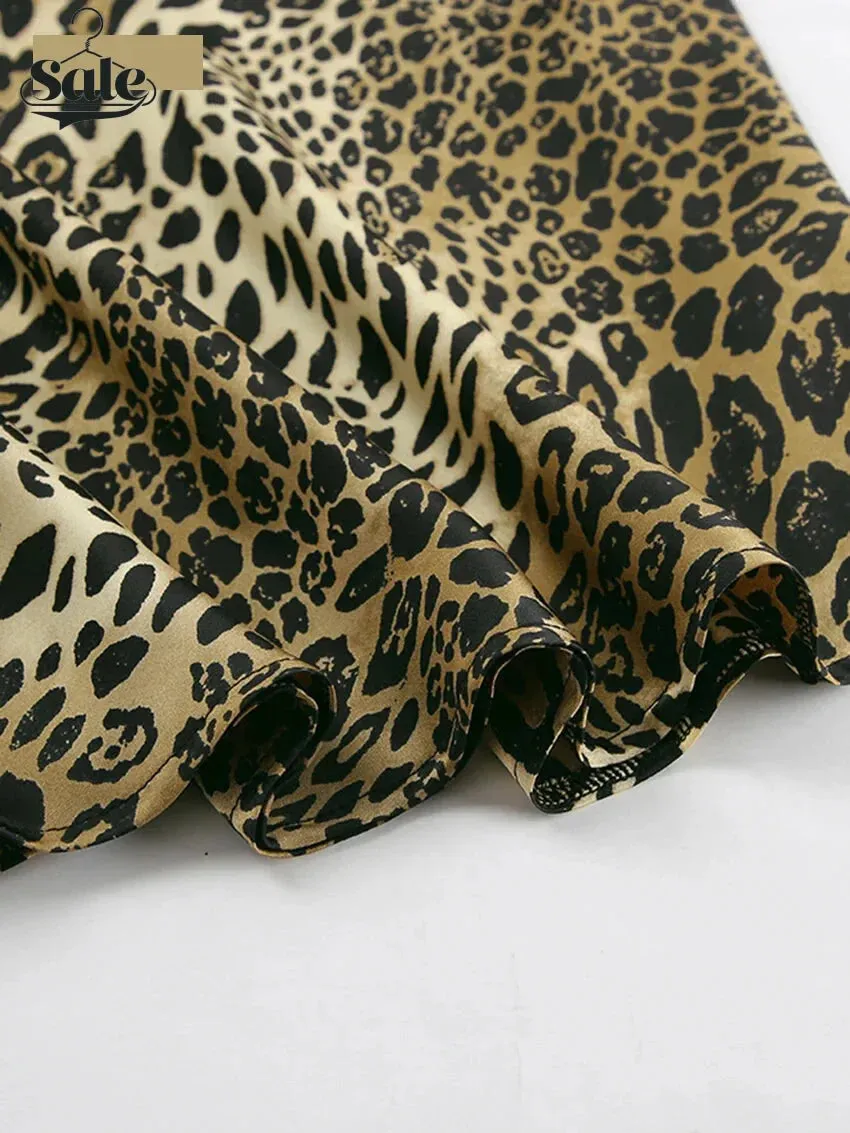 Leopard Print Flowing Maxi Skirt