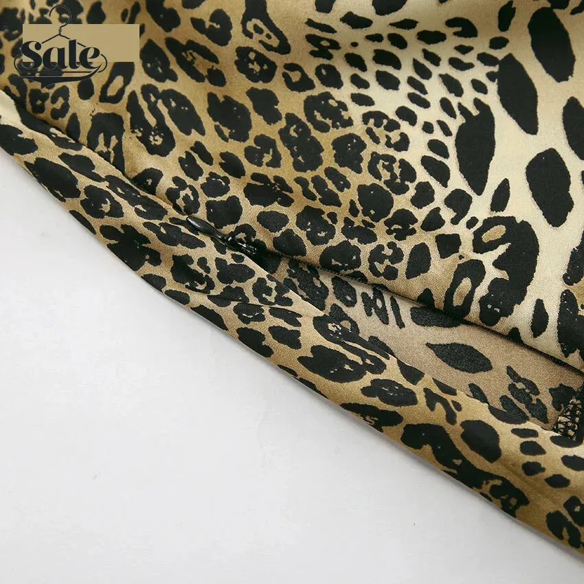 Leopard Print Flowing Maxi Skirt