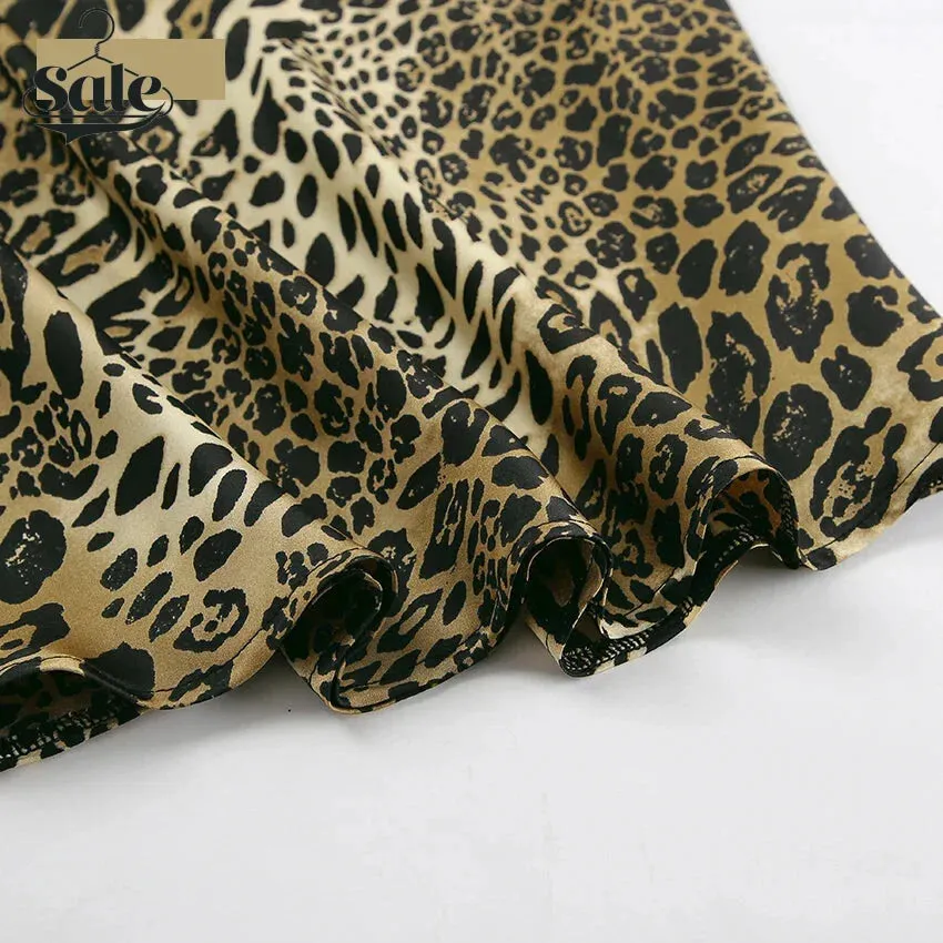 Leopard Print Flowing Maxi Skirt