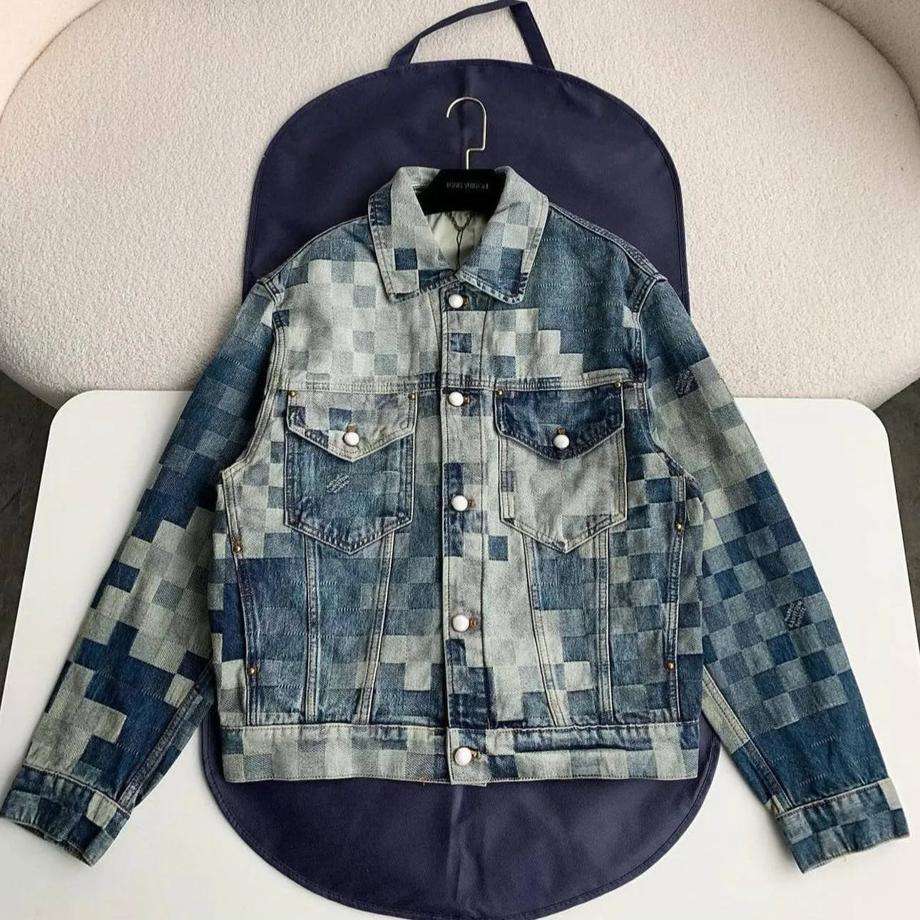 Louis V Damier Denim Skate Jacket