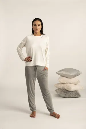 Miley long sleeve top in ivory