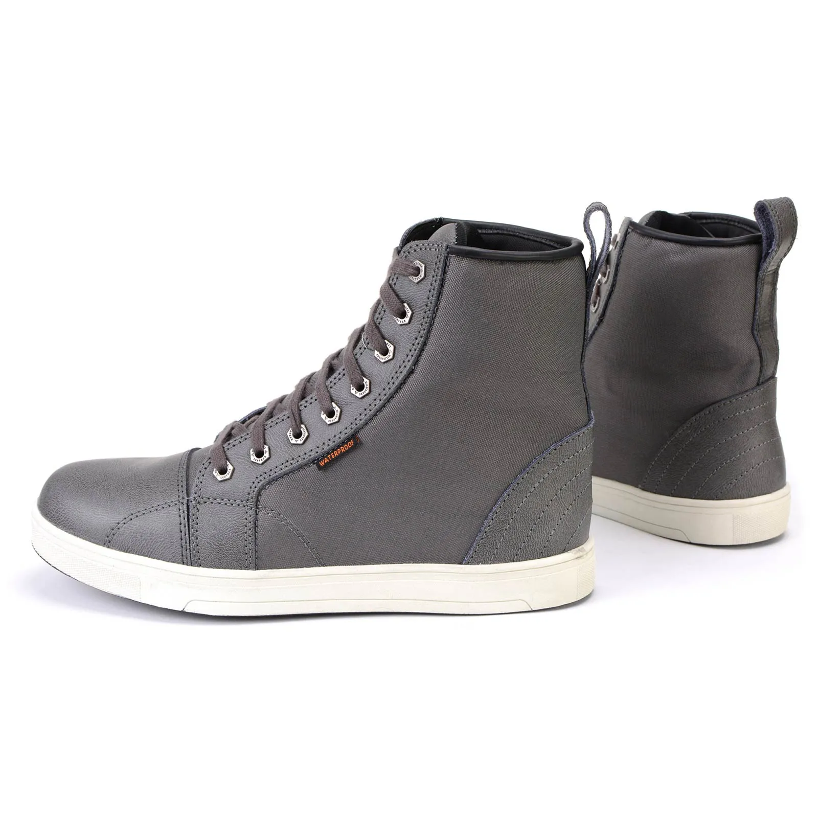 Milwaukee Leather MBM9003WP Men's Grey Leather and Canvas Reinforced