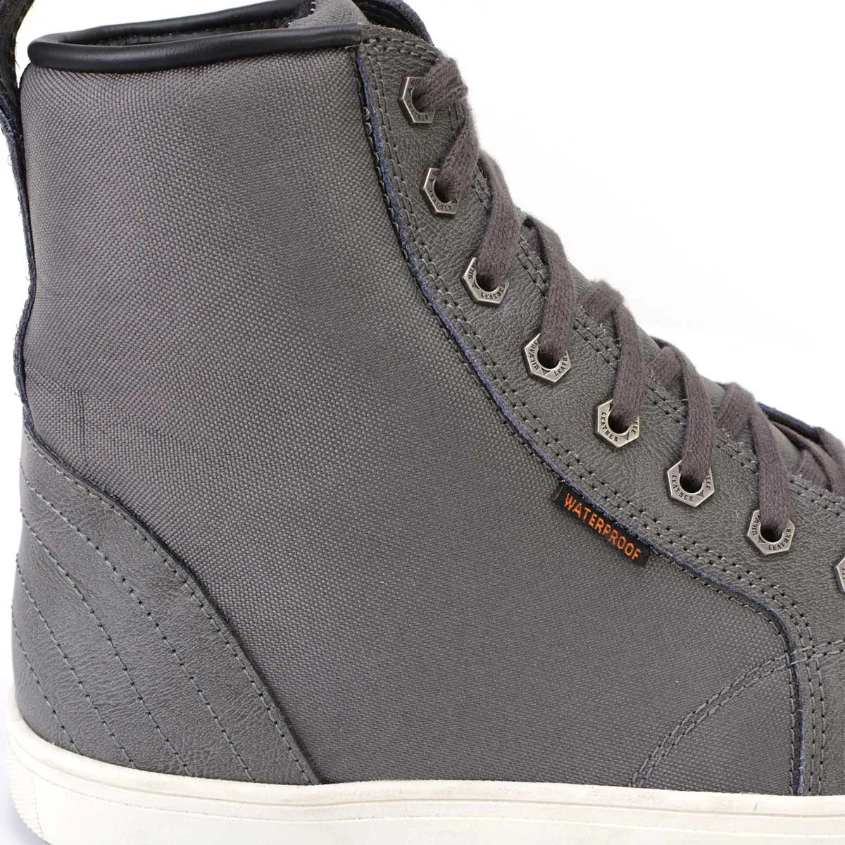 Milwaukee Leather MBM9003WP Men's Grey Leather and Canvas Reinforced