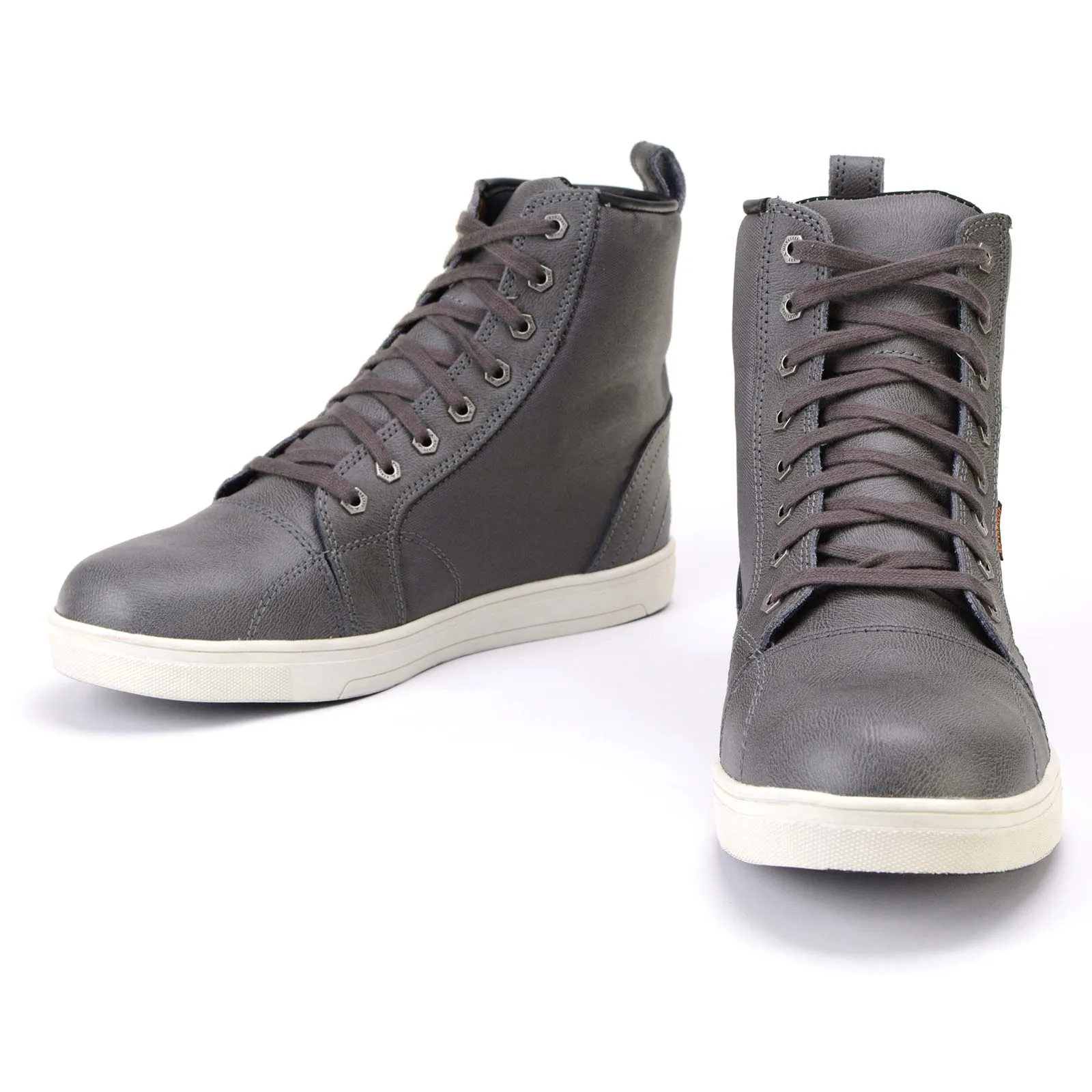 Milwaukee Leather MBM9003WP Men's Grey Leather and Canvas Reinforced