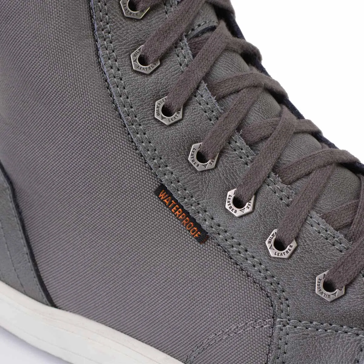Milwaukee Leather MBM9003WP Men's Grey Leather and Canvas Reinforced