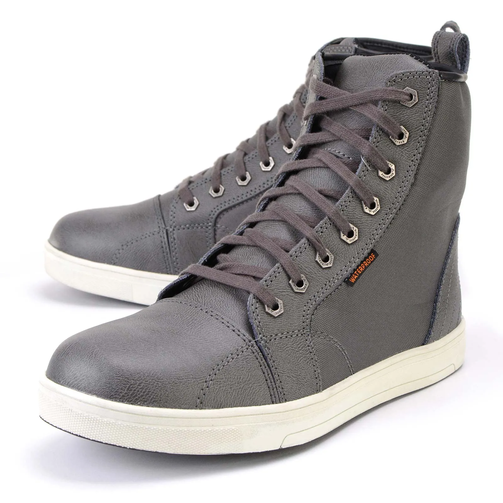 Milwaukee Leather MBM9003WP Men's Grey Leather and Canvas Reinforced