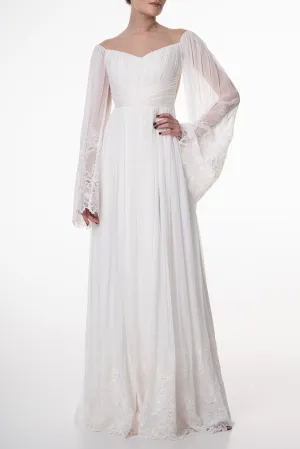Nawara Ivory Boho Silk Dress