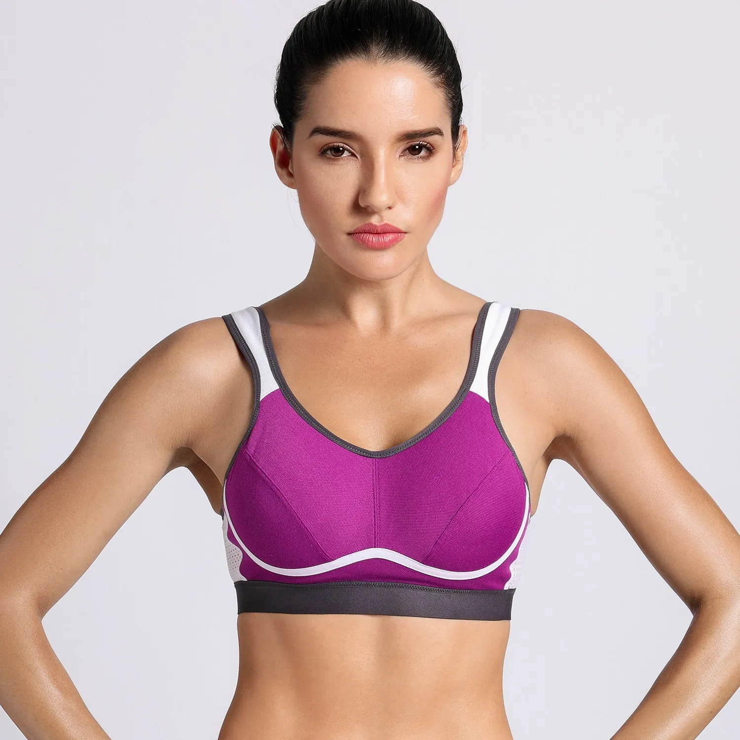 Plus size high impact wireless non-padded sports bra (32C-44F)