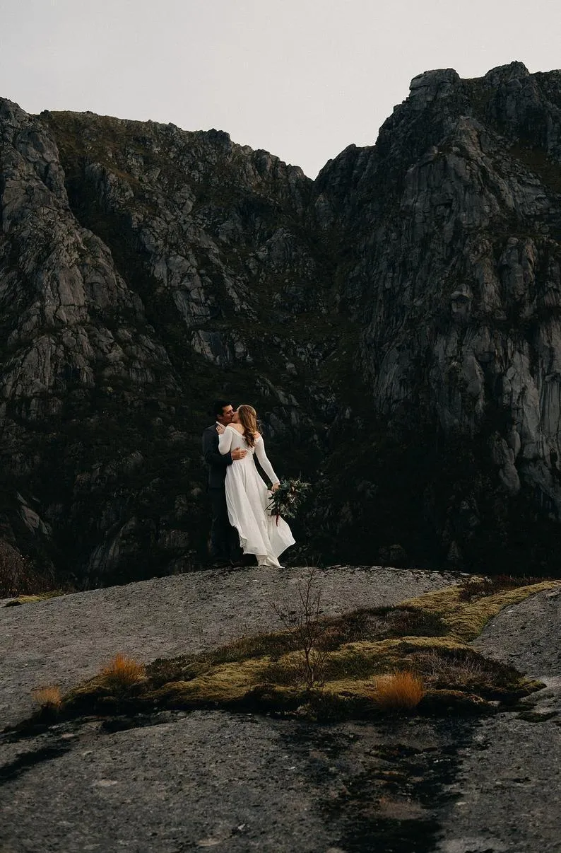 PREMADE Collection: Simply Bohemian Wedding Dress ~ Long sleeved version