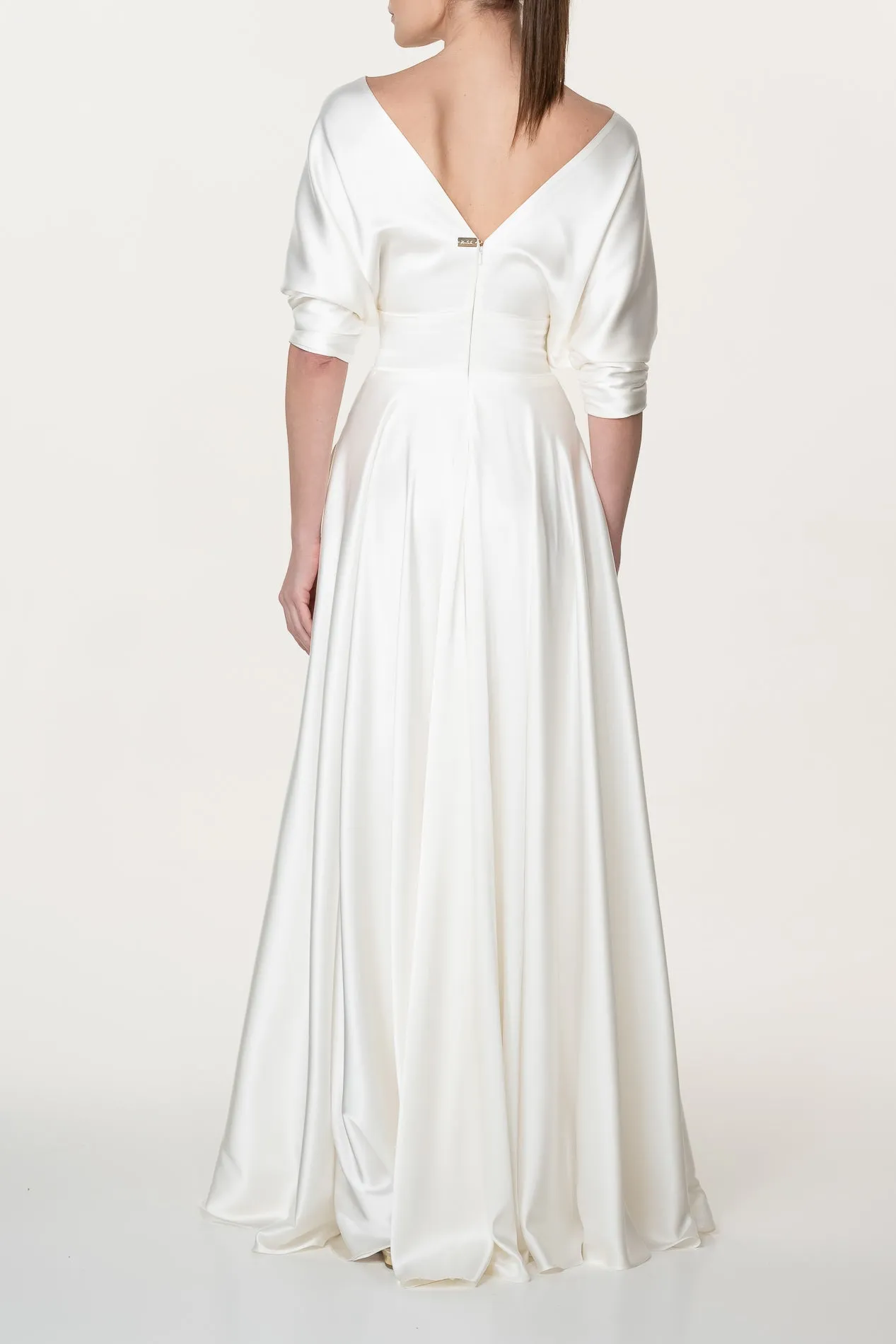 Reese Ivory Silk Long Dress