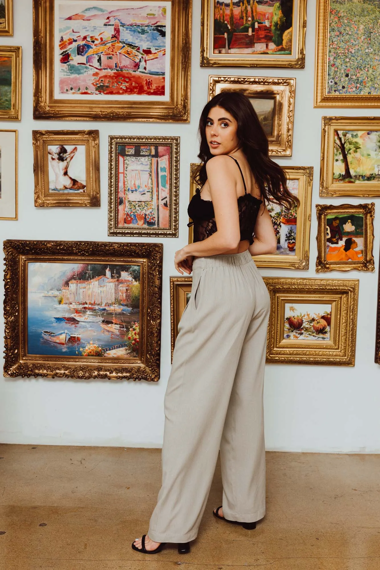 WIDE LEG BEACH PANT - TAUPE