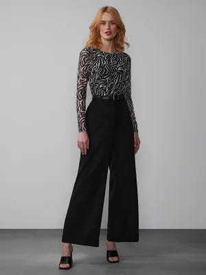 Wide Leg Cuff Hem Pants
