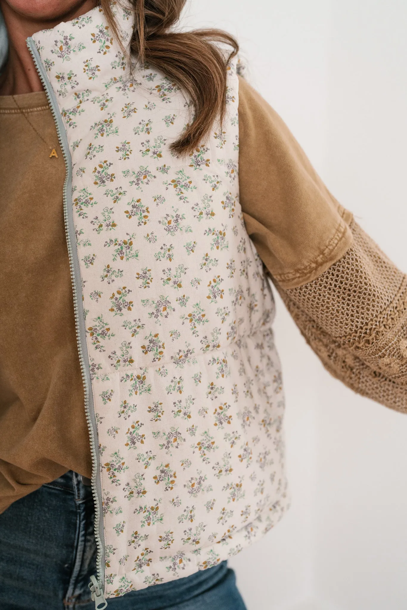 Willow Floral Reversible Puffer Vest