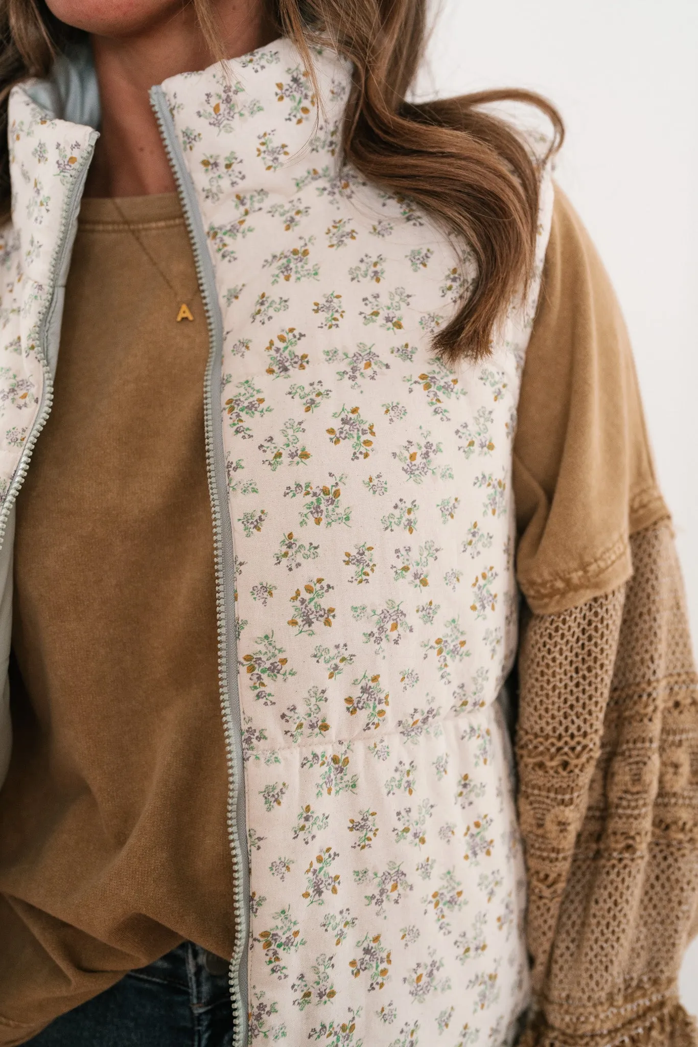 Willow Floral Reversible Puffer Vest