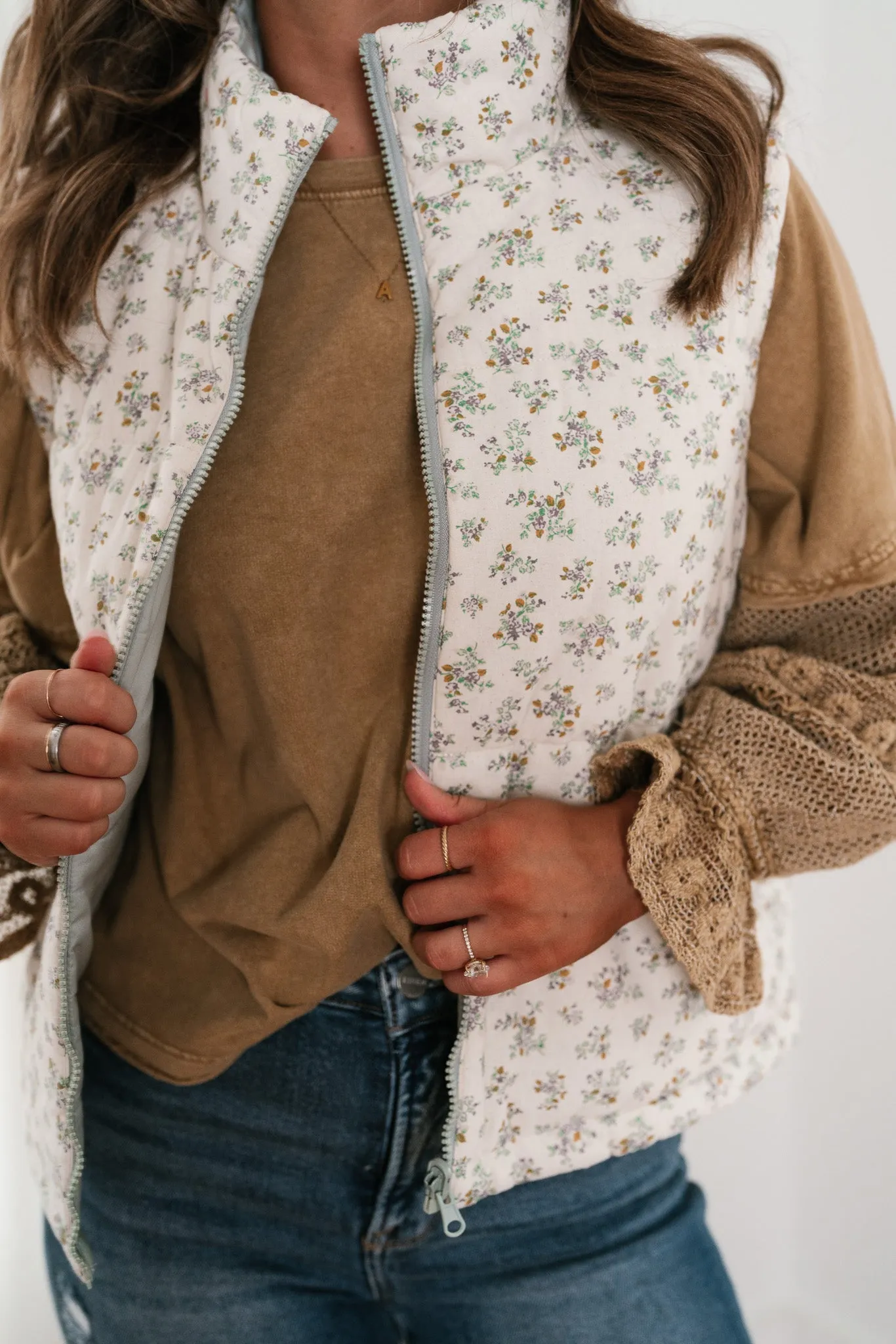 Willow Floral Reversible Puffer Vest
