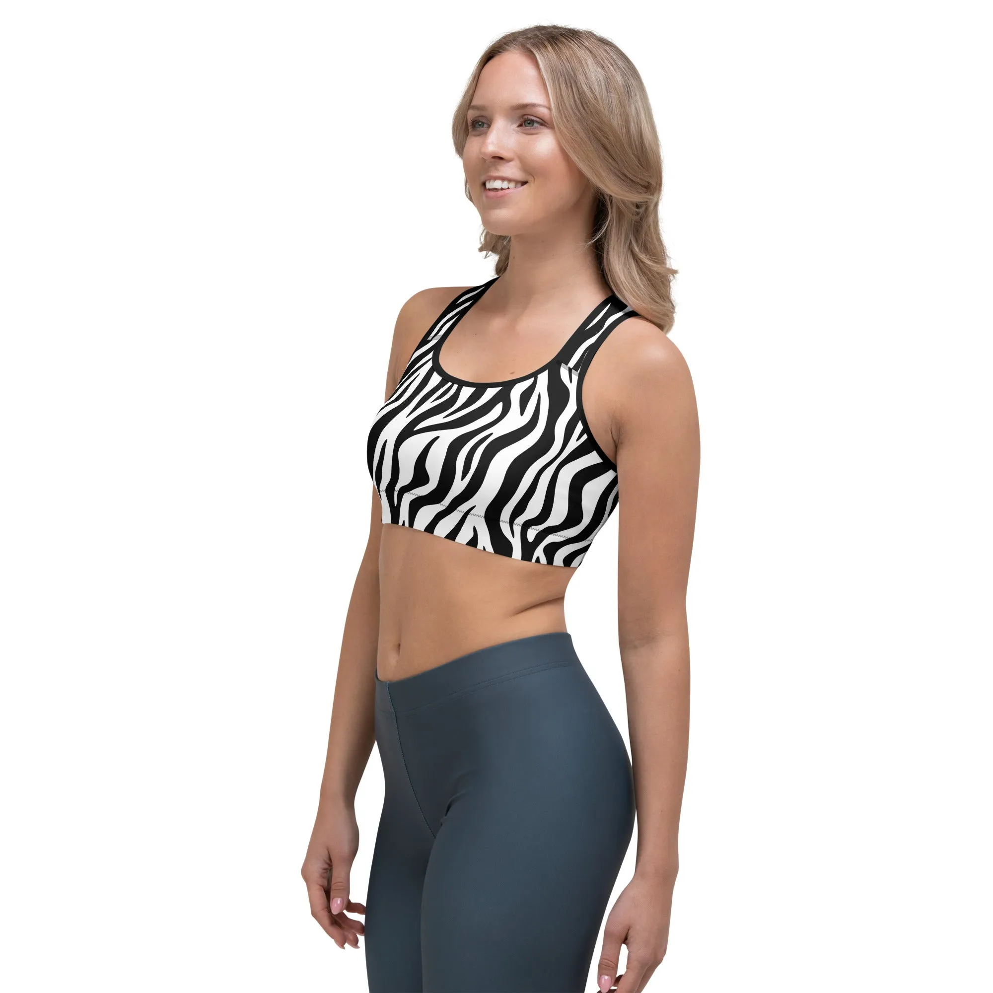 Zebra Stripes Sports Bra