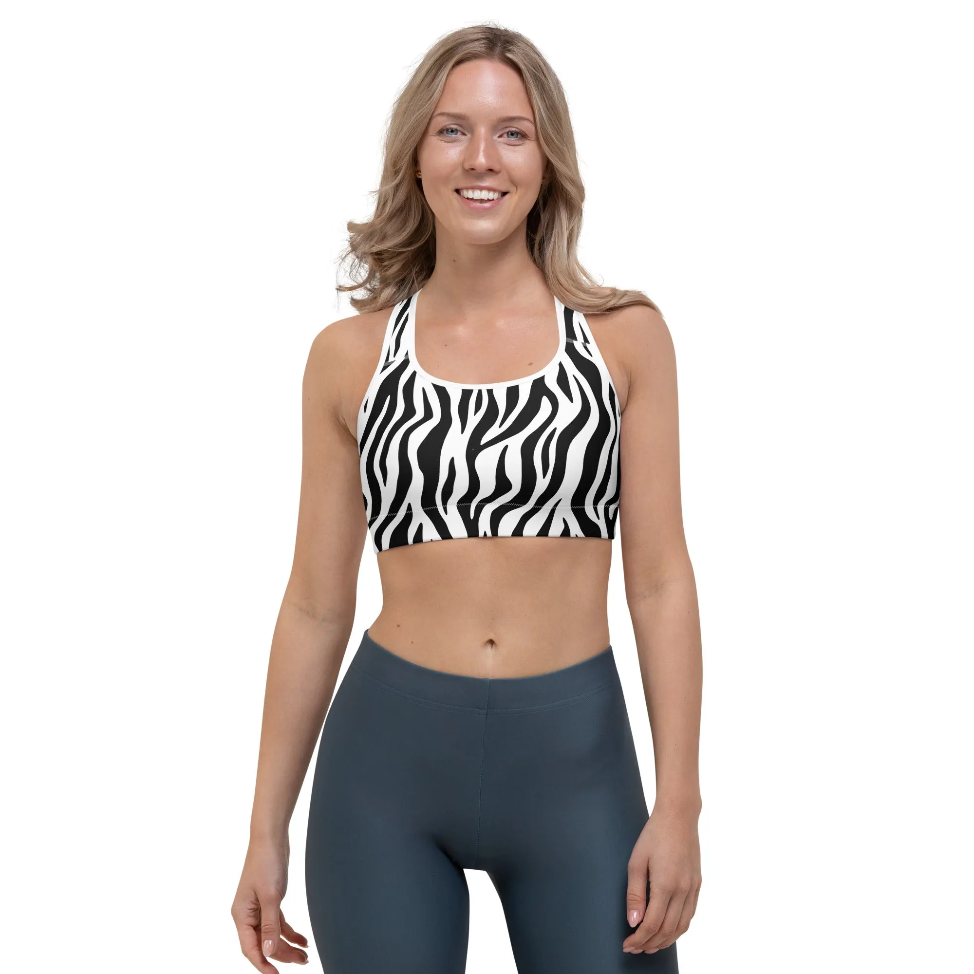 Zebra Stripes Sports Bra